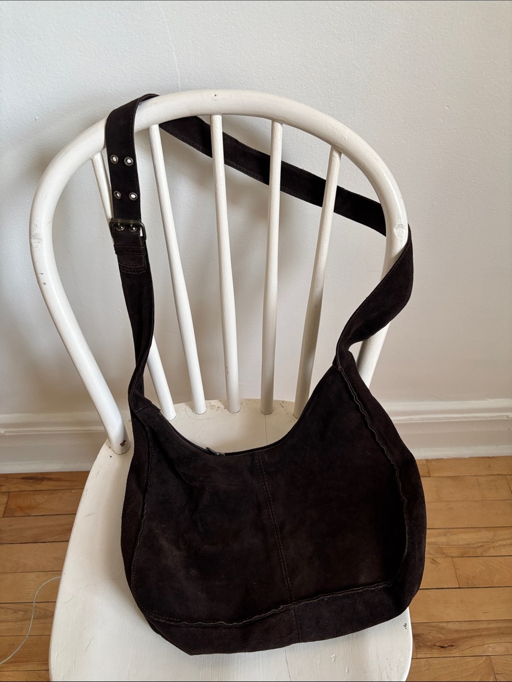 Vintage Aldo Dark Brown Suede Crossbody Bag